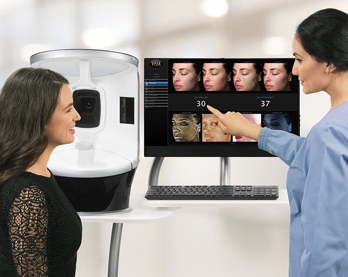 Aesthetician consultation with VISIA Skin Analysis system