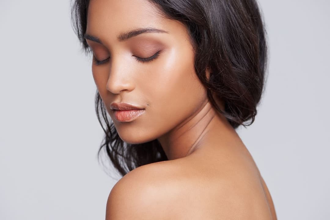 Woman with clear skin