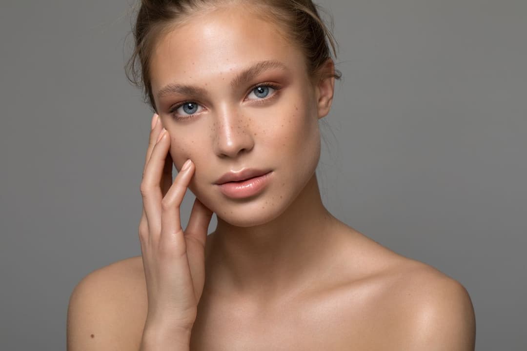 Woman with clear skin